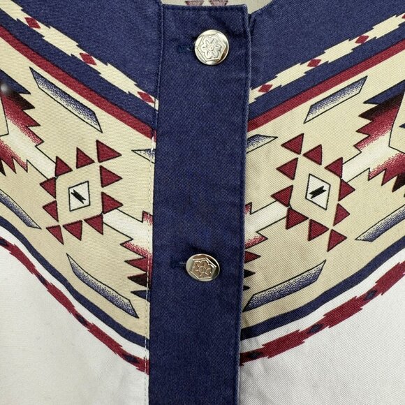 Vintage Cumberland Outfitters Womens M Aztec Western Show Shirt Short Sleeve - Picture 13 of 16